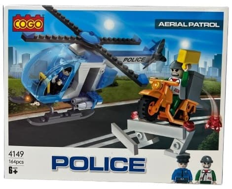 משחק הרכבה COGO מסוק משטרה 164 חלקים רק באטרקציה