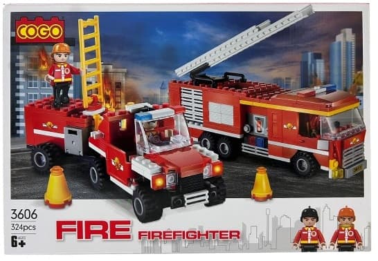משחק הרכבה COGO משאיות כיבוי אש 324 חלקים רק באטרקציה