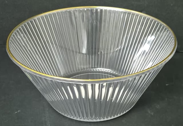 קערה להגשה אקריליק מעוצבת עם פס זהב 26X11.5 ס"מ קונים רק באטרקציה מהיבואן לצרכן