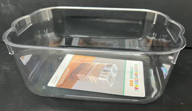 ארגונית אקריליק שקופה לאחסון עם ידיות 28X18.5 ס"מ רק באטרקציה