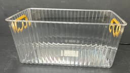 ארגונית אקריליק שקופה לאחסון עם ידיות זהב 23.5X13 ס"מ רק באטרקציה