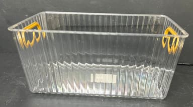 ארגונית אקריליק שקופה לאחסון עם ידיות זהב 23.5X13 ס"מ רק באטרקציה