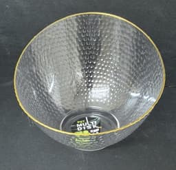 קערה להגשה אקריליק אובלית עמוקה עם פס זהב 17X12 ס"מ