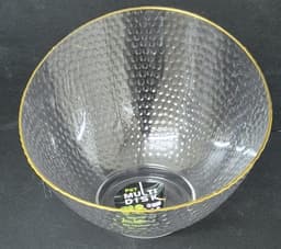 קערה להגשה אקריליק אובלית עמוקה עם פס זהב 22X17 ס"מ קונים רק באטרקציה מהיבואן לצרכן