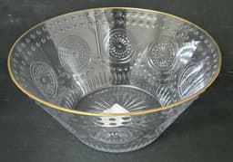 קערה להגשה אקריליק מעוצבת עם פס זהב 22X10.5 ס"מ קונים רק באטרקציה מהיבואן לצרכן