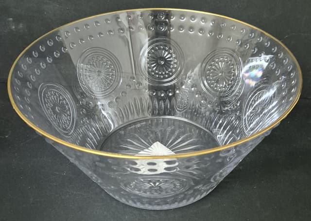 קערה להגשה אקריליק מעוצבת עם פס זהב 24.5X12 ס"מ קונים רק באטרקציה מהיבואן לצרכן