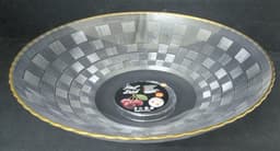 קערת הגשה אקריליק מעוצבת עם פס זהב קוטר 26 ס"מ קונים רק באטרקציה מהיבואן לצרכן