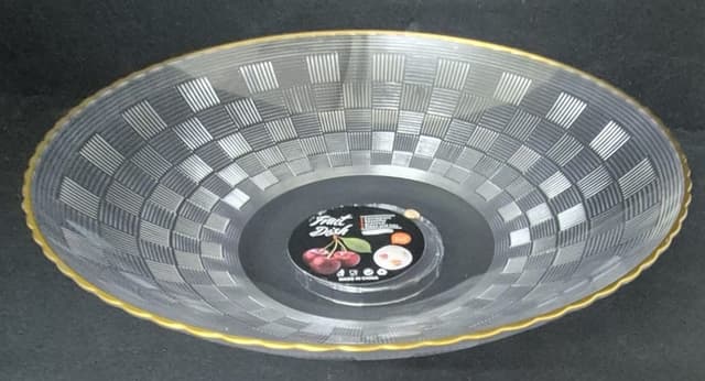 קערת הגשה אקריליק מעוצבת עם פס זהב קוטר 26 ס"מ קונים רק באטרקציה מהיבואן לצרכן