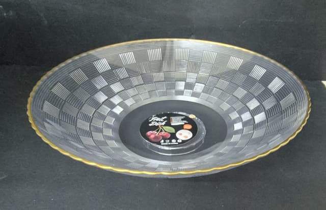 קערת הגשה אקריליק מעוצבת עם פס זהב קוטר 23 ס"מ קונים רק באטרקציה מהיבואן לצרכן