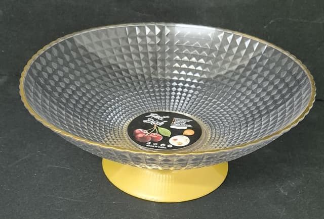 קערת הגשה אקריליק מעוצבת עם רגל ופס זהב קוטר 23 ס"מ קונים רק באטרקציה מהיבואן לצרכן