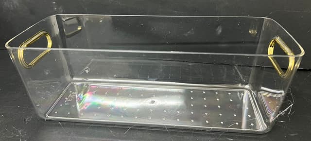 ארגונית אקריליק צרה שקופה לאחסון עם ידיות זהב 28X10.5 ס"מ קונים רק באטרקציה מהיבואן לצרכן