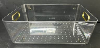 ארגונית אקריליק שקופה לאחסון עם ידיות זהב 29X20.5 ס"מ רק באטרקציה