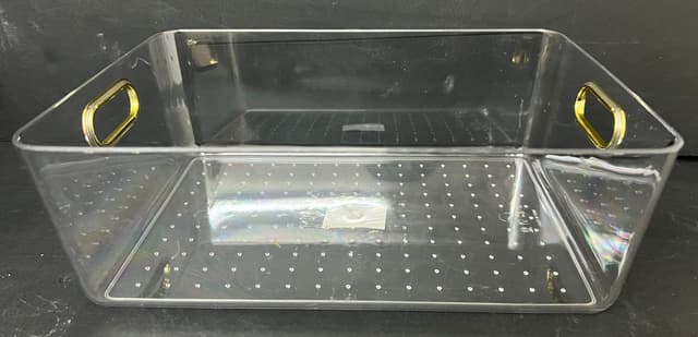 ארגונית אקריליק שקופה לאחסון עם ידיות זהב 29X20.5 ס"מ רק באטרקציה