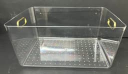 ארגונית אקריליק שקופה לאחסון עם ידיות זהב 31X22 ס"מ רק באטרקציה