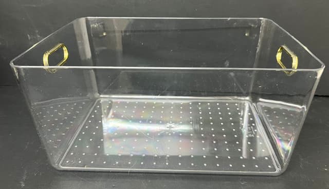 ארגונית אקריליק שקופה לאחסון עם ידיות זהב 31X22 ס"מ רק באטרקציה