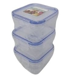 סט 3 קופסאות מרובעות עם סגירה הרמטית - 150 מ"ל כל אחת קונים רק באטרקציה מהיבואן לצרכן