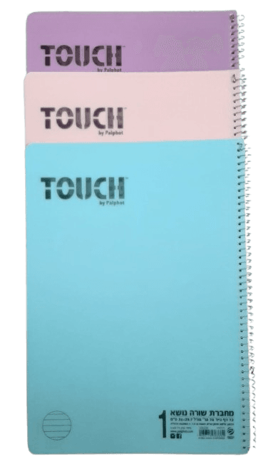 חבילת 3 ספירלות גדולות עבות A4 שורה פסטל TOUCH קונים רק באטרקציה מהיבואן לצרכן