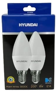 זוג נורות לד בצורת נר 8w הברגה דקה - אור צהוב קונים רק באטרקציה מהיבואן לצרכן