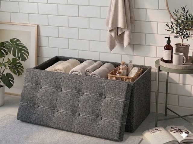 הדום אחסון אפור 38X76X38 – עיצוב יוקרתי וארגון קונים רק באטרקציה מהיבואן לצרכן