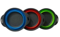 מסננת סילקון עגולה מתקפלת ידית במגון צבעים משתלם באטרקציה