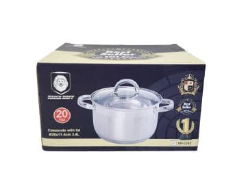 סיר נירוסטה עם מכסה זכוכית 20 ס"מ אתר אטרקציה