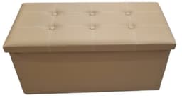 הדום מלבני דמוי עור מושב מרופד כאמל 77X39 גובה 37 ס"מ באתר אטרקציה מהיבואן לצרכן