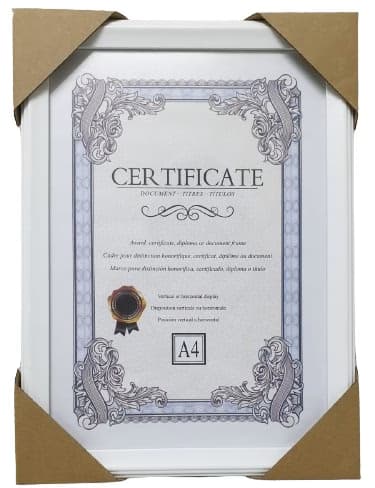 מסגרת עץ לבנה לתמונה A4 באתר אטרקציה מהיבואן לצרכן