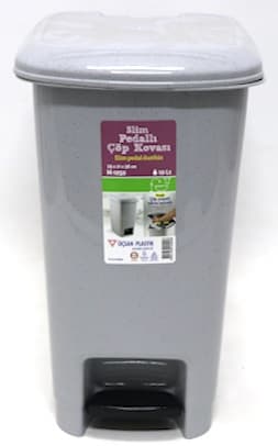 פח אשפה דוושה מלבן 15 ליטר - אפור קונים רק באטרקציה מהיבואן לצרכן