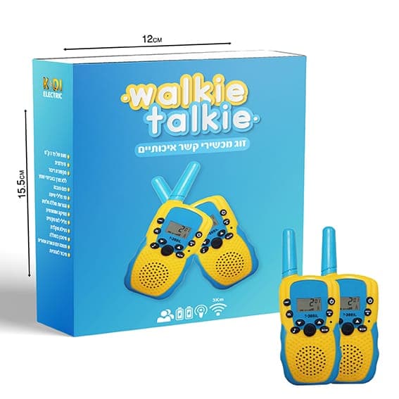 ווקי טוקי זוג מכשירי קשר איכותיים צבע צהוב תכלתאתר אטרקציה