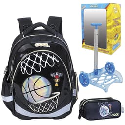 סט תיק עגלה טרולי וקלמר דגם כדורגל שחור קונים רק באטרקציה