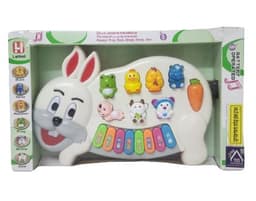 אורגן שפן צבעוני עם מוזיקה וקולות חיות 29X19 ס"מ אטרקציה