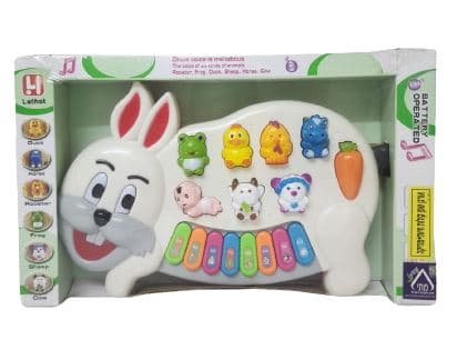 אורגן שפן צבעוני עם מוזיקה וקולות חיות 29X19 ס"מ אטרקציה