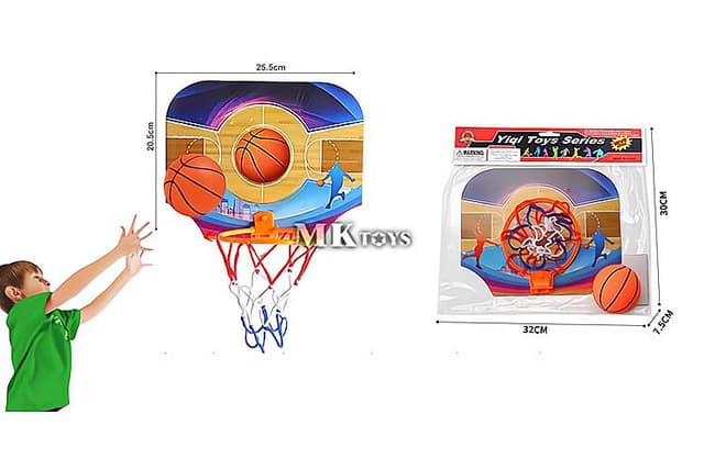 לוח כדורסל תליה לדלת עם כדור גומי 25.5X21 ס"מ קונים רק באטרקציה מהיבואן לצרכן