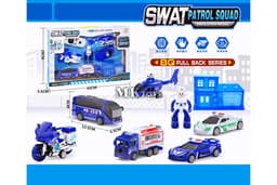 6 כלי רכב משטרתיים גודל אריזה 42X29 ס"מאתר אטרקציה