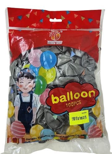 חבילת 100 בלונים אפור מטאליאטרקציה מהיבואן לצרכן