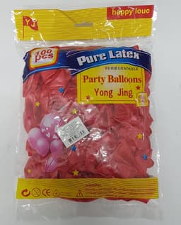 חבילת 100 בלונים צבע אדום אטרקציה מהיבואן לצרכן