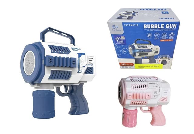 אקדח בועות סבון סוללה חדש מאוורר 17 ס"מ בקופסא באטרקציה