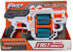 אקדח יורה חצי ספוג עם 18 חצים ו2 מחסניות רק באטרקציה