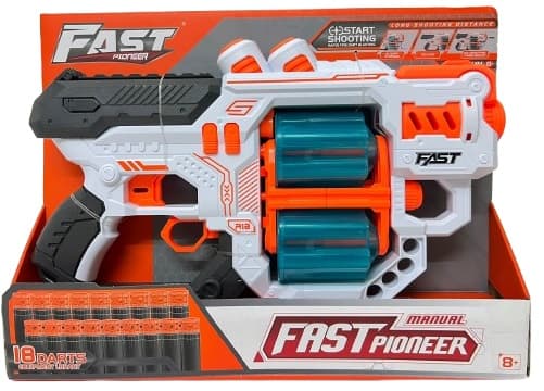 אקדח יורה חצי ספוג עם 18 חצים ו2 מחסניות רק באטרקציה