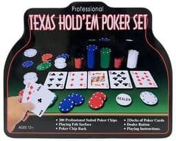 משחק פוקר 200 חלקים קופסה מתכת רק באטרקציה