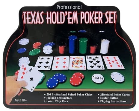 משחק פוקר 200 חלקים קופסה מתכת רק באטרקציה