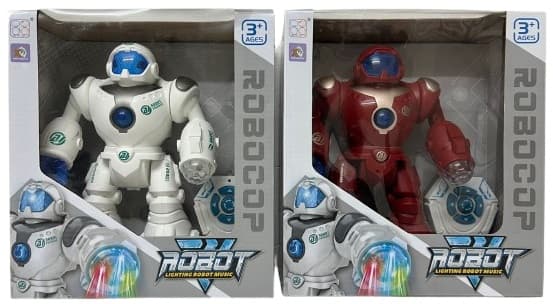 רובוט על שלט רחוק הולך שר רוקד מדליק אורות רק באטרקציה