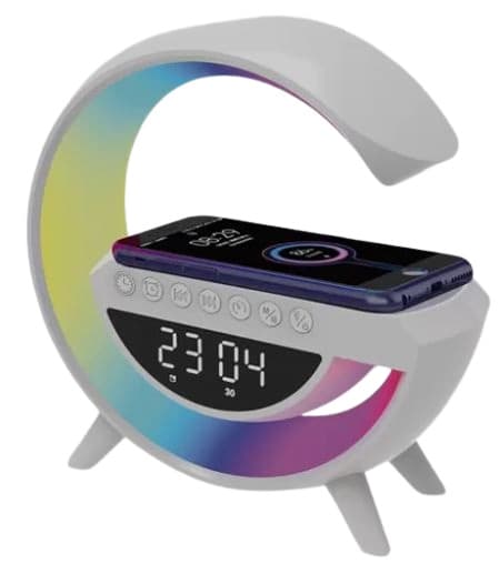 רמקול בלוטוס נטען עם תאורת לד שעון מעורר עמדת טעינה ורדיו קונים רק באטרקציה מהיבואן לצרכן