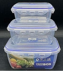 סט 3 קופסאות איכותיות מלבניות סגירה הרמטית קונים רק באטרקציה מהיבואן לצרכן