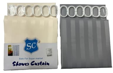 וילון אמבטיה 180X180 דגם פסים - במבחר צבעים רק באטרקציה