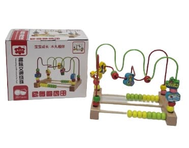 משחק עץ לפעוטות מבוך חרוזים - 22X15 סמ אתר אטרקציה