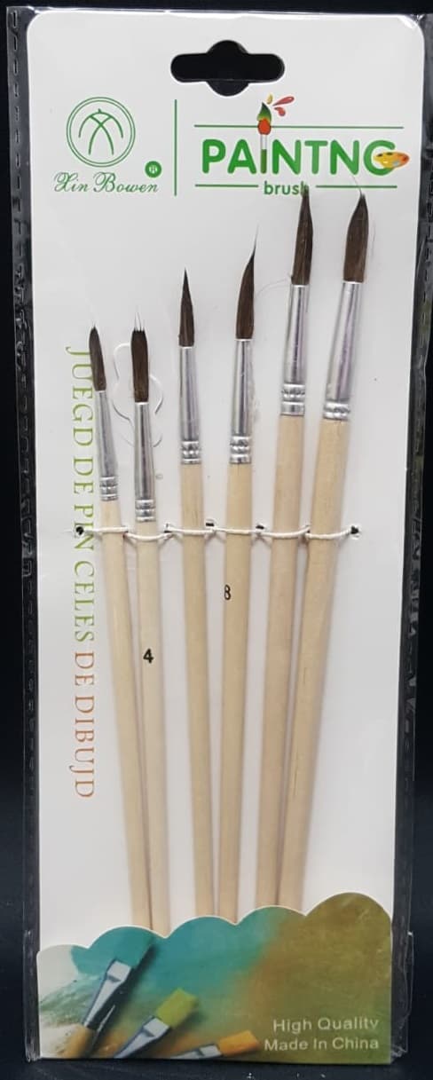 סט 6 מכחולים דקים קונים רק באטרקציה מהיבואן לצרכן