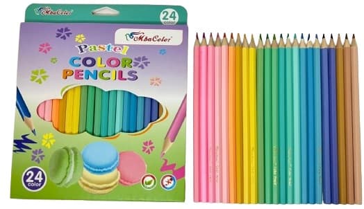 חבילה 24 צבעי עפרון פסטל רק באטרקציה