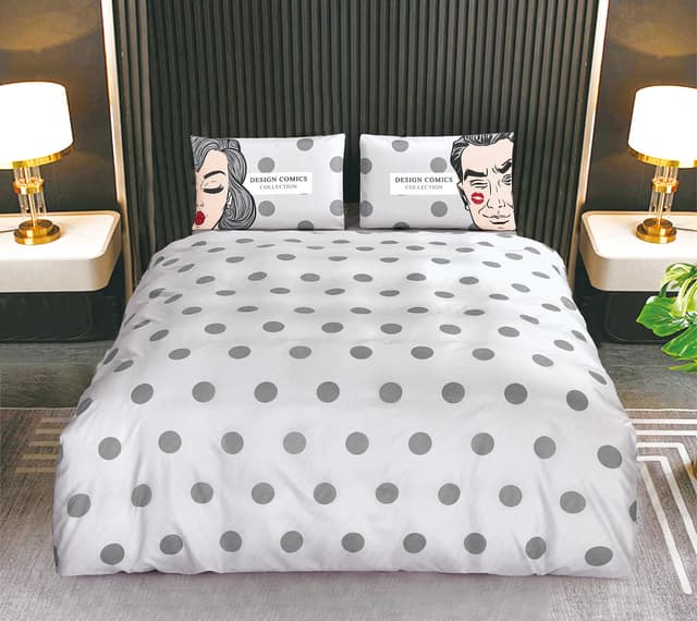 סט מצעים קומפלט למיטה וחצי דגם קומיקס במבחר צבעים