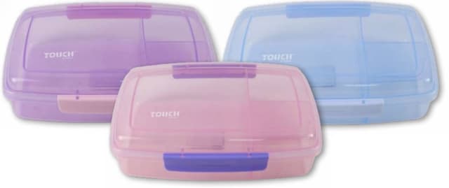 קופסת אוכל מחולקת - 2 תאים במבחר צבעים אטרקציה אונליין